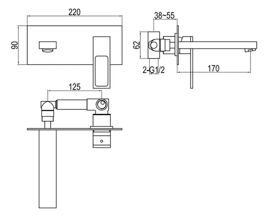 Kohlman nexen bateria umywalkowa podtynkowa chrom qw185u