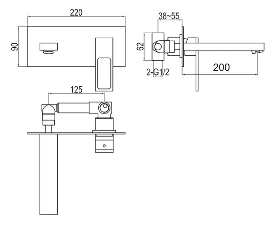 Kohlman nexen bateria umywalkowa podtynkowa chrom qw188u