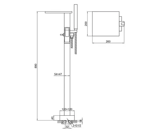 Kohlman nexen bateria wannowa wolnostojąca chrom qf1165u