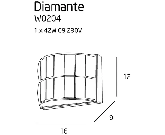 Maxlight diamante ii w0204 kinkiet