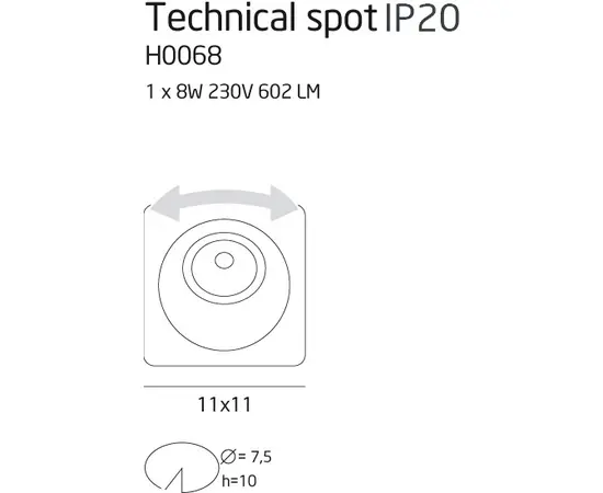 Maxlight technical spot h0068 oprawa podtynkowa