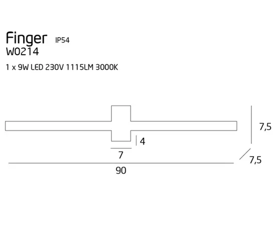 Maxlight finger w0214 kinkiet biały ip54