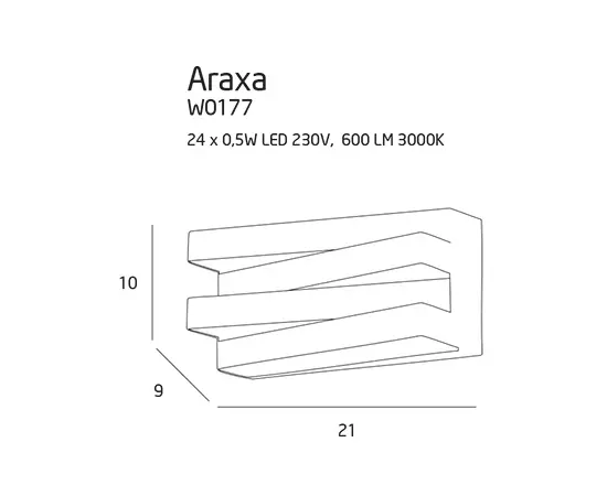 Maxlight araxa w0177 kinkiet biały