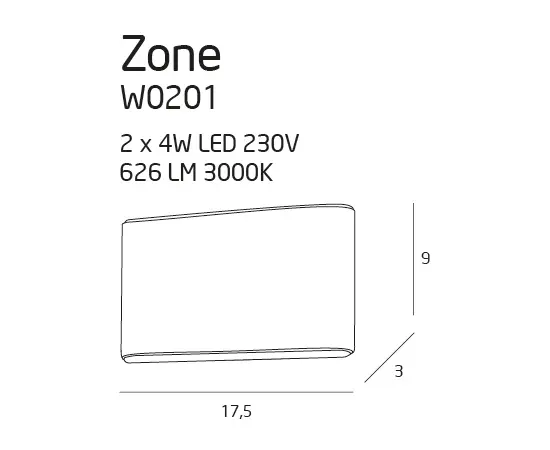 Maxlight zone ii w0201 kinkiet biały ip44