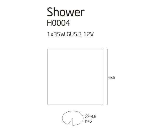 Maxlight shower h0004 oprawa podtynkowa ip44