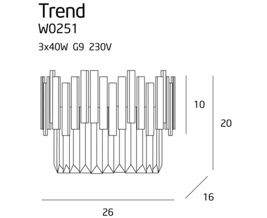 Maxlight trend w0251 kinkiet złoty