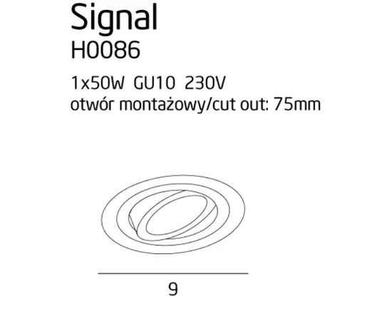 Maxlight signal i h0086 oprawa podtynkowa czarna