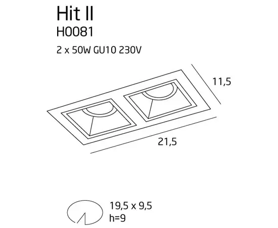 Maxlight hit ii h0091 oprawa podtynkowa czarna