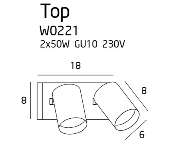 Top 2 w0221 kinkiet czarny