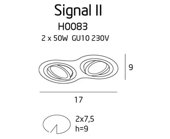 Maxlight signal ii h0083 oprawa podtynkowa biała