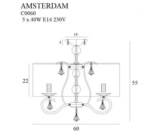 Maxlight amsterdam  c0060 plafon mały