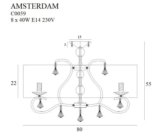 Maxlight amsterdam c0059 plafon duży