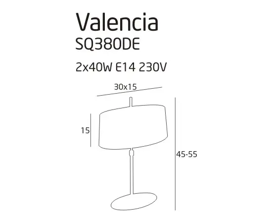 Maxlight valencia sq380de/w lampa biurkowa ecrue