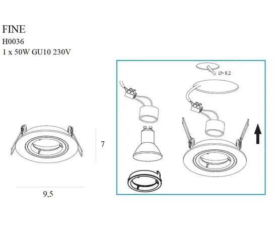 Maxlight fine h0036 oprawa podtynkowa biała