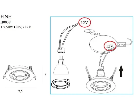 Maxlight fine h0038 oprawa podtynkowa chrom