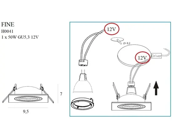 Maxlight fine h0041 oprawa podtynkowa chrom