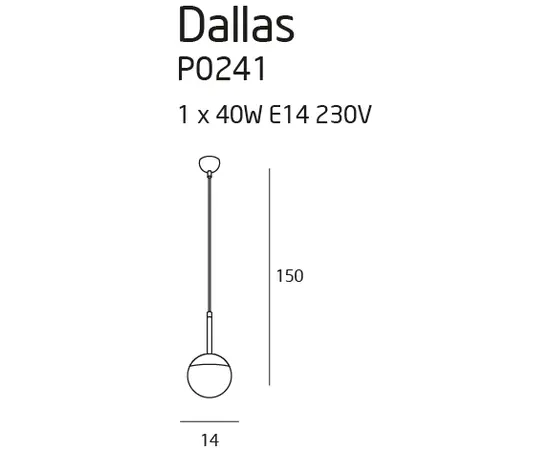 Maxlight dallas p0241 lampa wisząca złota