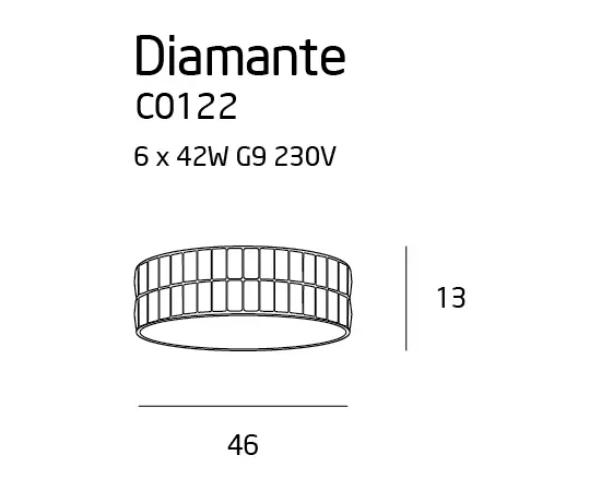 Maxlight diamante c0122 plafon duży