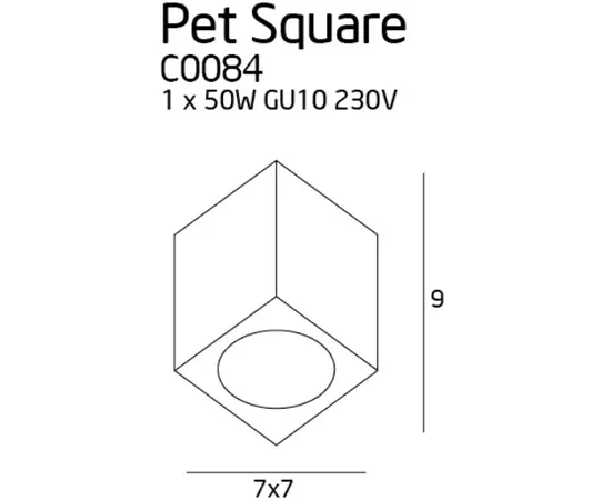 Maxlight pet square c0084 plafon chrom