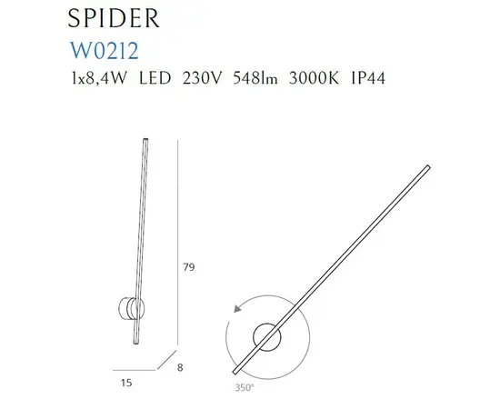 Maxlight spider w0212 kinkiet biały ip44