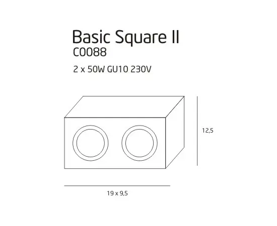 Maxlight basic square ii wh c0088 plafon biały