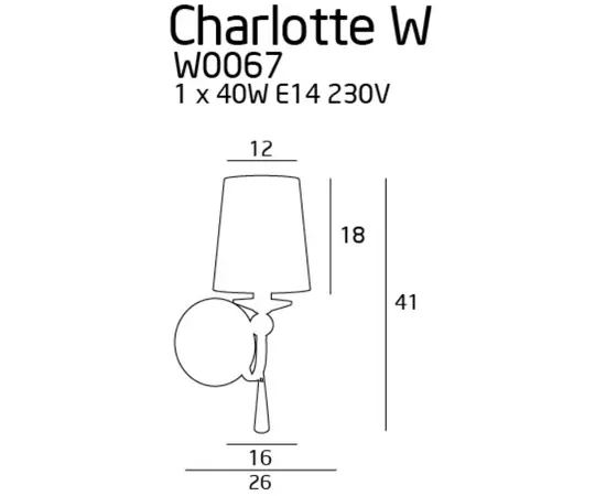 Maxlight charlotte w0067 kinkiet chrom