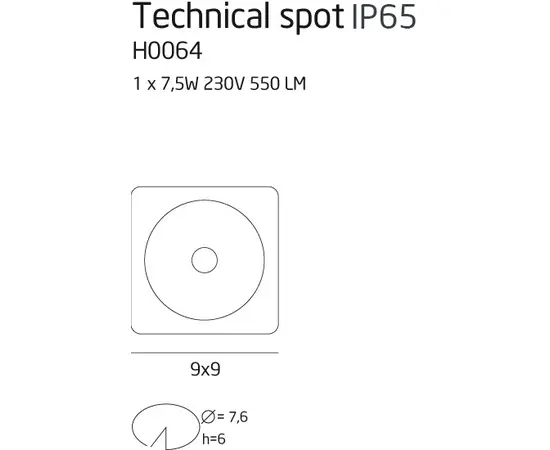 Maxlight technical spot h0064 oprawa podtynkowa