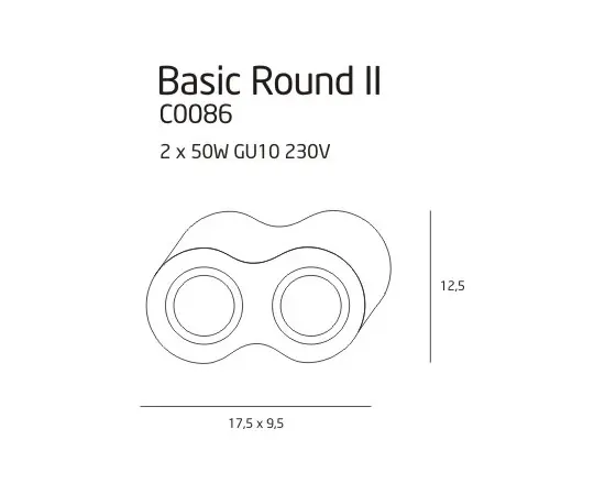 Maxlight basic round ii bk c0086 plafon czarny