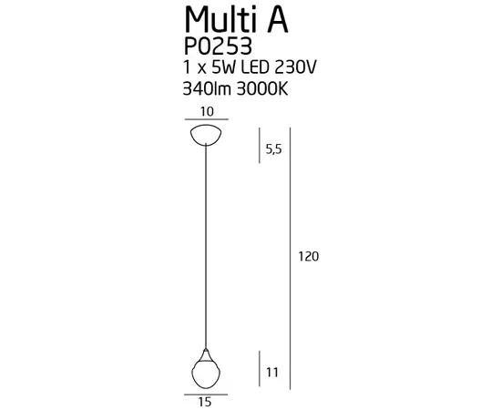 Multi a p0253 lampa wisząca