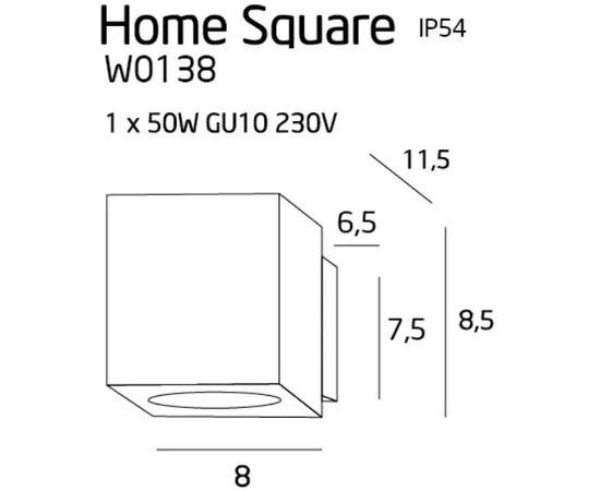 Maxlight home square w0138 wh kinkiet