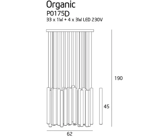 Maxlight organic chrom p0175d lampa wisząca z funkcją ściemniania światła