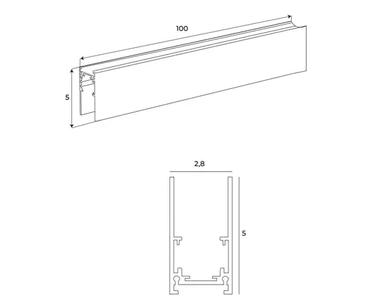 Maxlight magnetic mt0001 szyna magnetyczna głęboka natynkowa  1m czarna