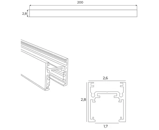 Maxlight magnetic mt0012 szyna magnetyczna płytka natynkowa 2m czarna