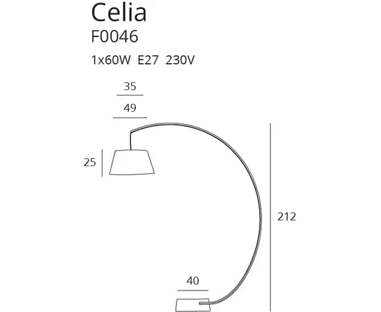 Maxlight celia f0046 lampa podłogowa czarna