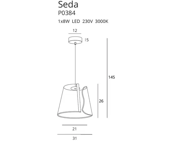 Maxlight seda p0384 lampa wisząca złota