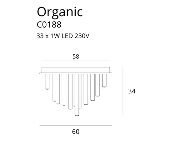 Maxlight organic c0188d plafon złoty