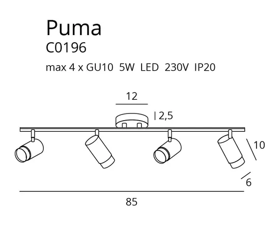 Maxlight puma c0196 plafon