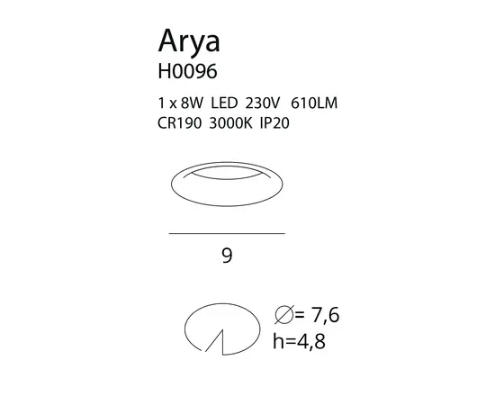 Maxlight arya h0096  oprawa podtynkowa biała