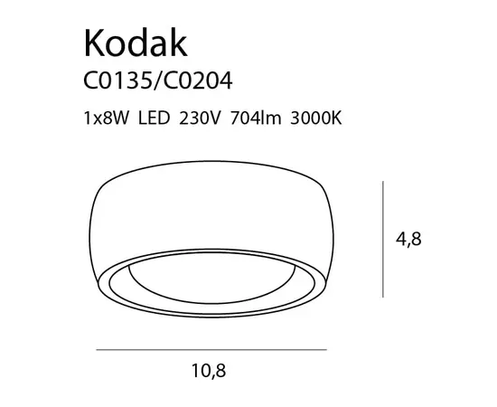 Maxlight kodak c0204 plafon czarny ip44