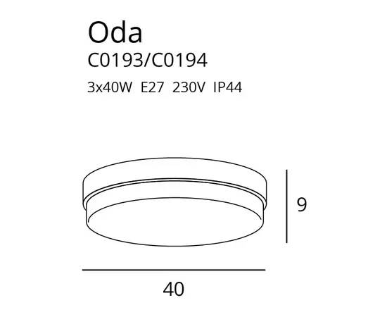 Maxlight oda c0194 plafon czarny ip44