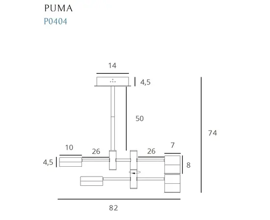 Maxlight puma p0404 lampa wisząca