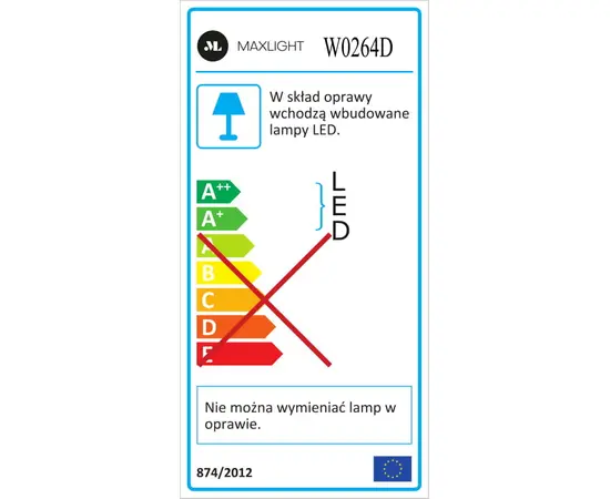 Maxlight linear w0264 kinkiet czarny ip44 dim