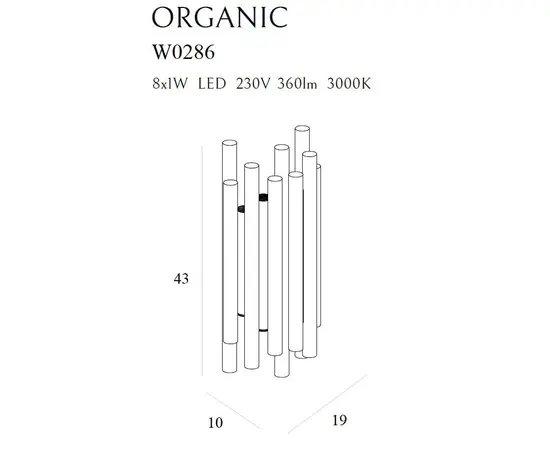 Maxlight organic black w0286 kinkiet