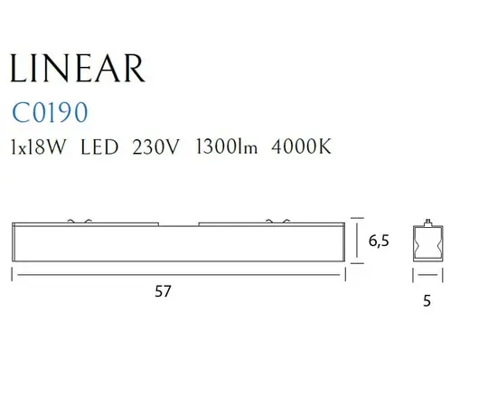 Maxlight linear c0190 lampa sufitowa czarna