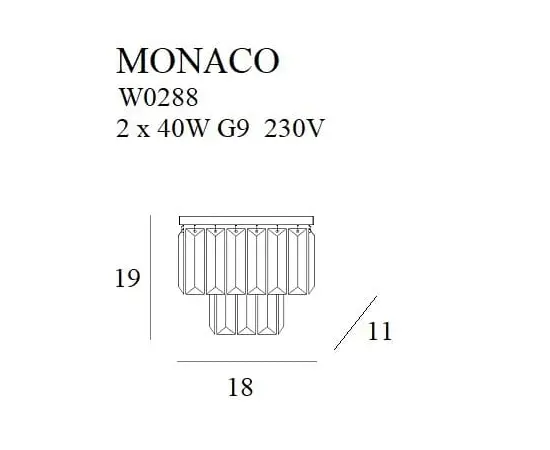 Maxlight monaco w0288 kinkiet złoty