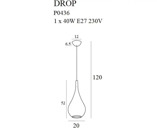 Maxlight drop p0436 lampa wisząca złoty mat