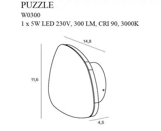 Maxlight puzzle w0300 kinkiet czarny