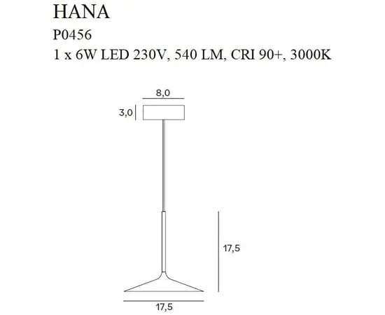 Maxlight hana p0456 lampa wisząca czarna