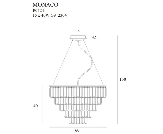 Maxlight monaco p0424 lampa wisząca złota