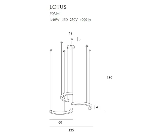 Maxlight lotus p0394 lampa wisząca